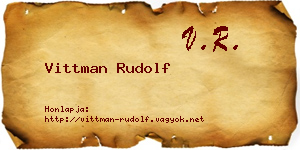 Vittman Rudolf névjegykártya